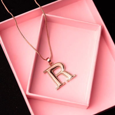 Estele - Charm "R" Rosegold plated Pendant